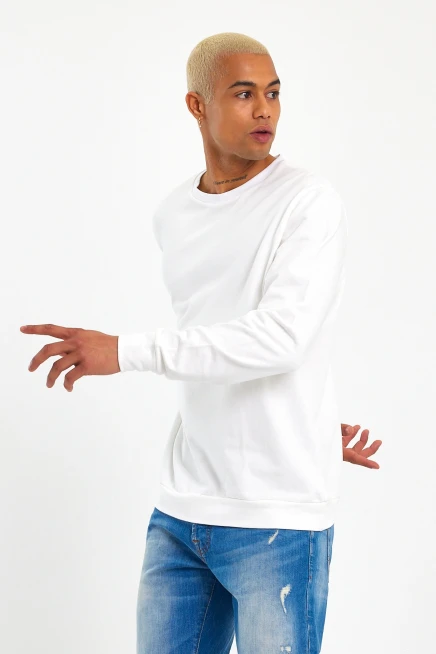 Süperlife Erkek Bisiklet Yaka Regular Fit İnce Sweatshirt SPR 20K30