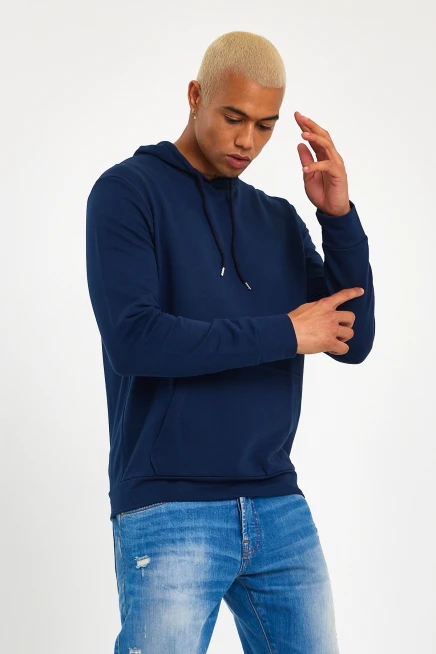 Süperlife Erkek Kapşonlu Regular Fit İnce Sweatshirt SPR 20K55