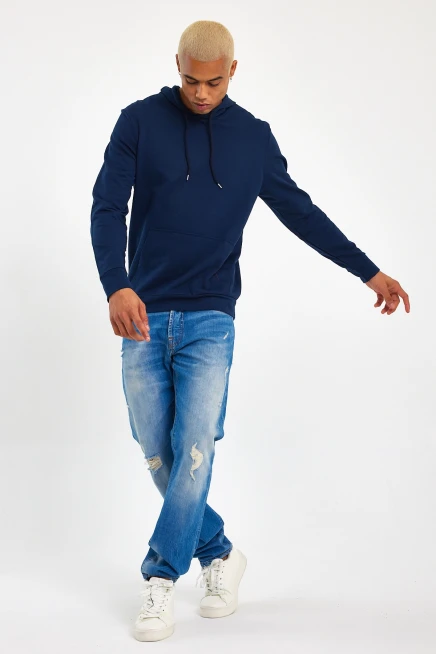 Süperlife Erkek Kapşonlu Regular Fit İnce Sweatshirt SPR 20K55