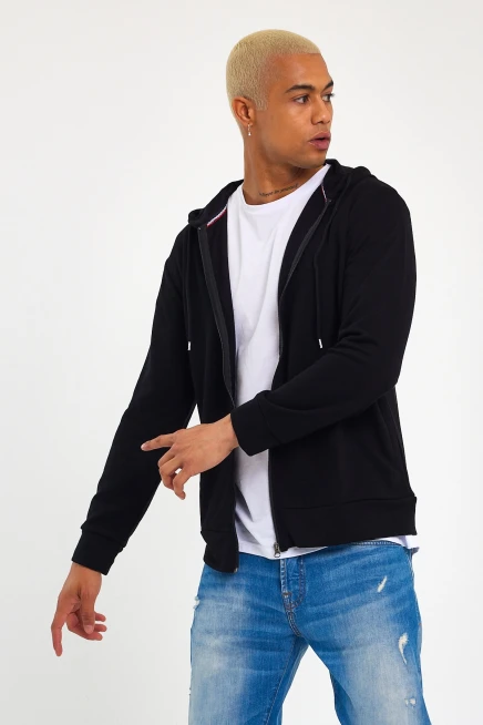 Süperlife Erkek Kapşonlu Regular Fit Yan Cepli İnce Hırka SPR 20K62