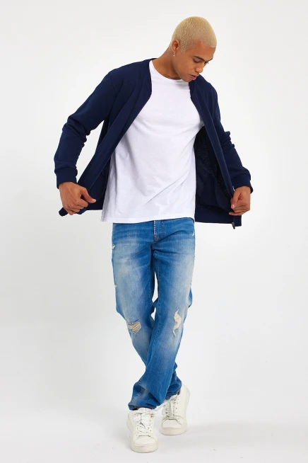 Süperlife Erkek Kalın Floda Cepli Regular Fit İnce Hırka SPR 20K63