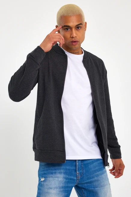 Süperlife Erkek Kalın Floda Cepli Regular Fit İnce Hırka SPR 20K63