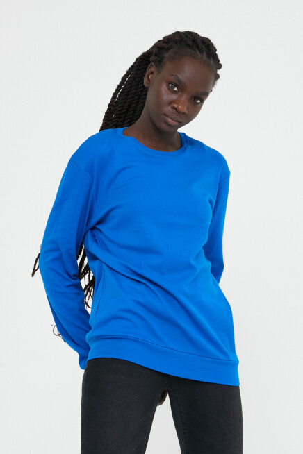 Süperlife Kadın Bisiklet Yaka Regular Fit Sweatshirt spr21k17