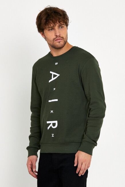 Süperlife Erkek Bisiklet Yaka Slim fit AR Baskılı İnce Sweatshirt SPR22sw101