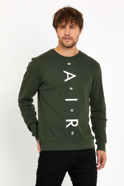 Süperlife Erkek Bisiklet Yaka Slim fit AR Baskılı İnce Sweatshirt SPR22sw101