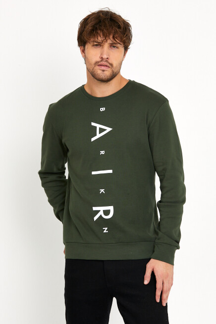 Süperlife Erkek Bisiklet Yaka Slim fit AR Baskılı İnce Sweatshirt SPR22sw101