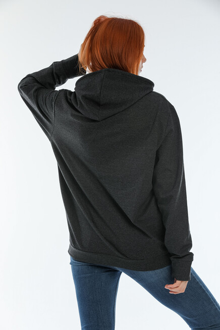 Süperlife Kadın Kapüşonlu Oversize Brooklyn Baskılı İnce Sweatshirt SPR22SWK161