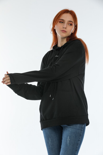 Süperlife Kadın Kapüşonlu Oversize Brooklyn Baskılı İnce Sweatshirt SPR22SWK161