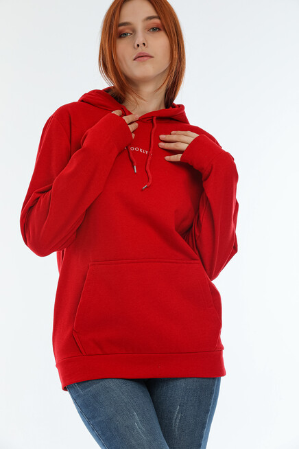 Süperlife Kadın Kapüşonlu Oversize Brooklyn Baskılı İnce Sweatshirt SPR22SWK161