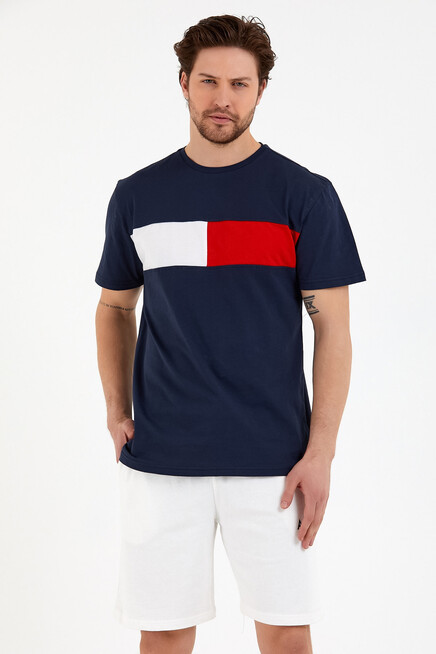 Süperlife Erkek Bisiklet Yaka Regular Fit Garnili  Tişort SPR22TS111