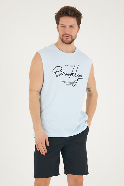 Süperlife Erkek Bisiklet Yaka Regular Fit Brooklyn Baskılı Tişört SPR22TS115