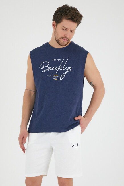 Süperlife Erkek Bisiklet Yaka Regular Fit Brooklyn Baskılı Tişört SPR22TS115