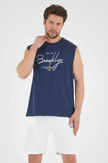 Süperlife Erkek Bisiklet Yaka Regular Fit Brooklyn Baskılı Tişört SPR22TS115