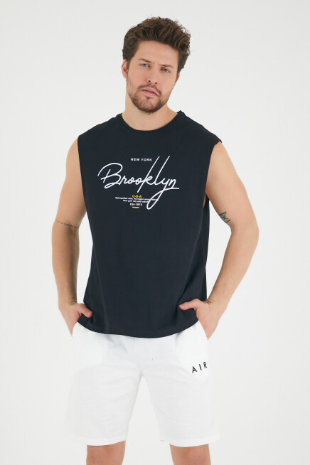 Süperlife Erkek Bisiklet Yaka Regular Fit Brooklyn Baskılı Tişört SPR22TS115