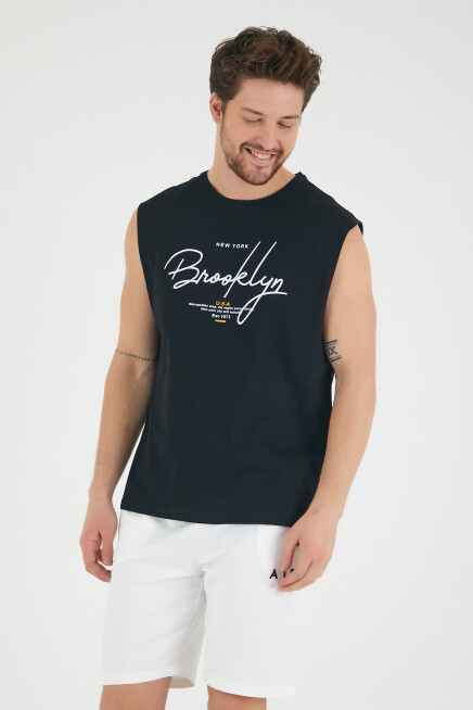 Süperlife Erkek Bisiklet Yaka Regular Fit Brooklyn Baskılı Tişört SPR22TS115