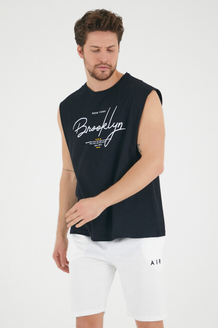 Süperlife Erkek Bisiklet Yaka Regular Fit Brooklyn Baskılı Tişört SPR22TS115