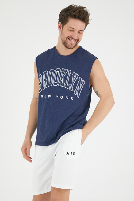 Süperlife Erkek Bisiklet Yaka Regular Fit  Brooklyn Baskılı  Tişört SPR22TS116