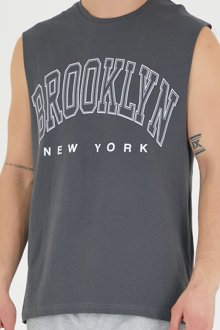 Süperlife Erkek Bisiklet Yaka Regular Fit  Brooklyn Baskılı  Tişört SPR22TS116