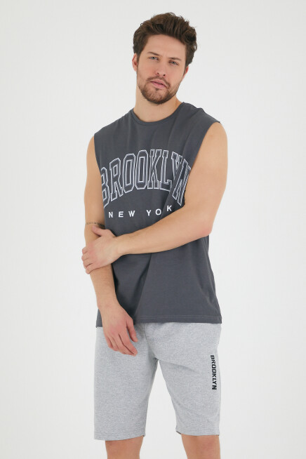 Süperlife Erkek Bisiklet Yaka Regular Fit  Brooklyn Baskılı  Tişört SPR22TS116