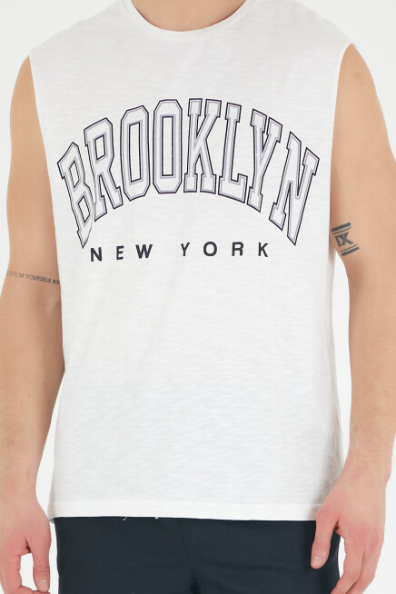 Süperlife Erkek Bisiklet Yaka Regular Fit  Brooklyn Baskılı  Tişört SPR22TS116