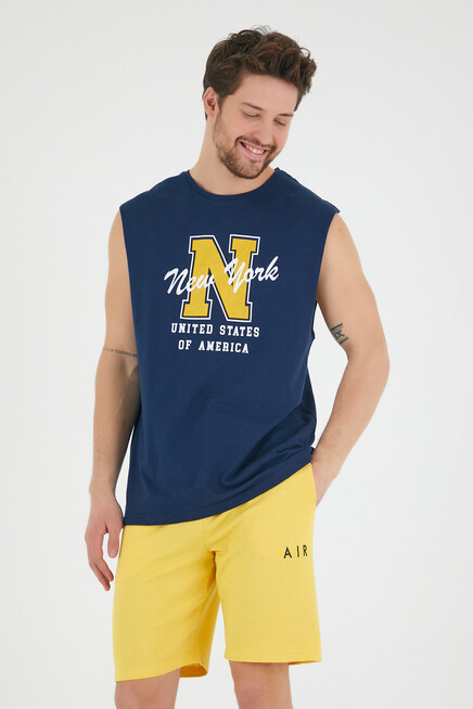 Süperlife Erkek Bisiklet Yaka Regular Fit N Baskılı Tişört SPR22TS117