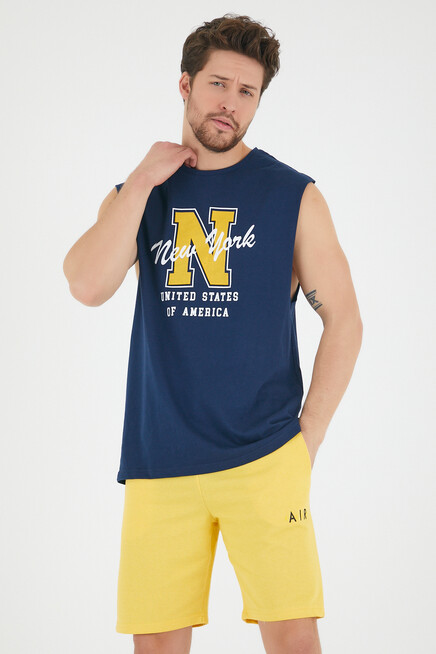 Süperlife Erkek Bisiklet Yaka Regular Fit N Baskılı Tişört SPR22TS117