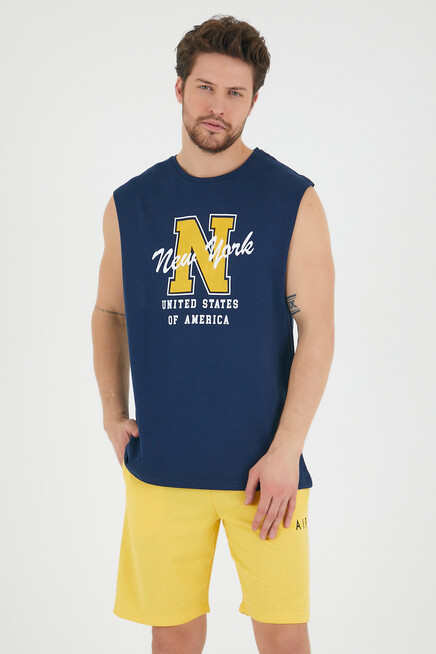 Süperlife Erkek Bisiklet Yaka Regular Fit N Baskılı Tişört SPR22TS117