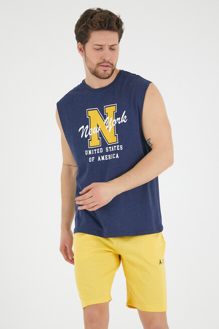 Süperlife Erkek Bisiklet Yaka Regular Fit N Baskılı Tişört SPR22TS117