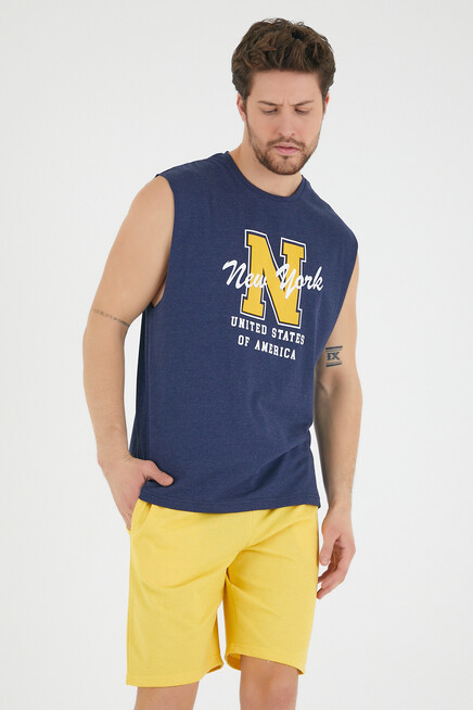 Süperlife Erkek Bisiklet Yaka Regular Fit N Baskılı Tişört SPR22TS117