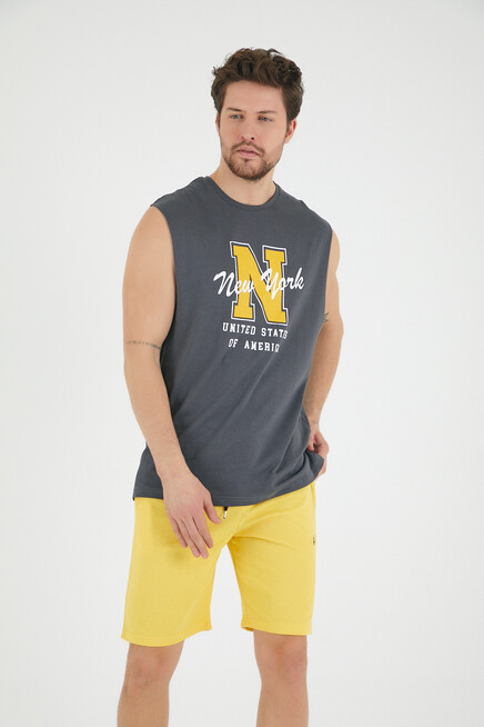 Süperlife Erkek Bisiklet Yaka Regular Fit N Baskılı Tişört SPR22TS117