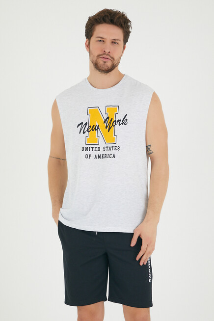 Süperlife Erkek Bisiklet Yaka Regular Fit N Baskılı Tişört SPR22TS117