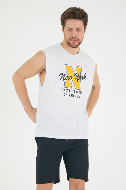 Süperlife Erkek Bisiklet Yaka Regular Fit N Baskılı Tişört SPR22TS117