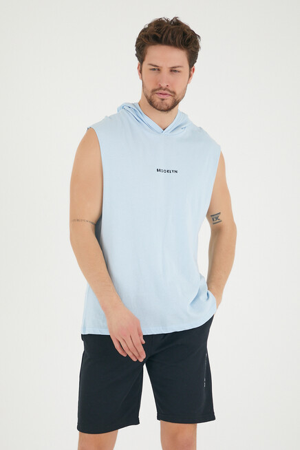 Süperlife Erkek Kapşonlu Regular Fit Brooklyn Baskılı Tişört SPR22TS121