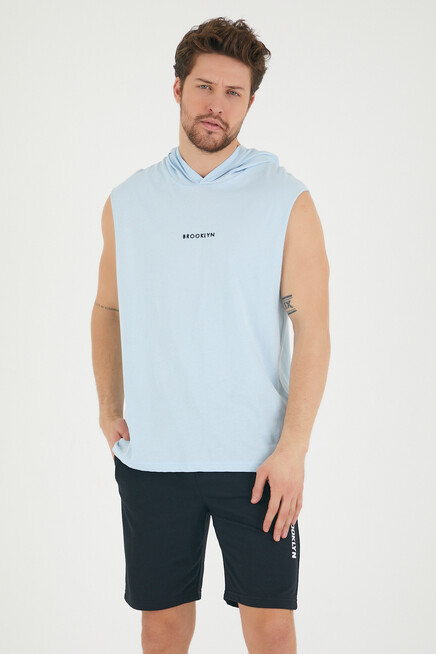 Süperlife Erkek Kapşonlu Regular Fit Brooklyn Baskılı Tişört SPR22TS121