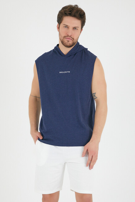 Süperlife Erkek Kapşonlu Regular Fit Brooklyn Baskılı Tişört SPR22TS121