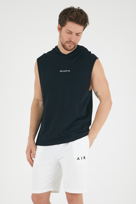 Süperlife Erkek Kapşonlu Regular Fit Brooklyn Baskılı Tişört SPR22TS121