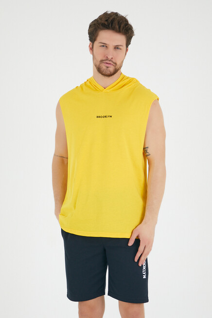 Süperlife Erkek Kapşonlu Regular Fit Brooklyn Baskılı Tişört SPR22TS121