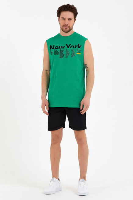 Süperlife Erkek Bisiklet Yaka Regular Fit New York Baskılı Tişort SPR22TS125