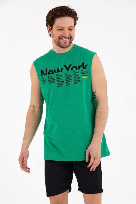 Süperlife Erkek Bisiklet Yaka Regular Fit New York Baskılı Tişort SPR22TS125