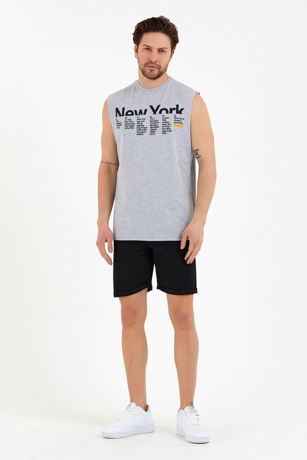 Süperlife Erkek Bisiklet Yaka Regular Fit New York Baskılı Tişort SPR22TS125