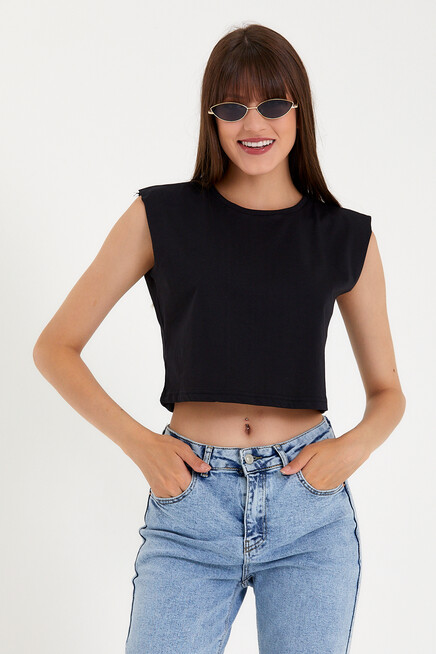 Süperlife Kadın Regular Fit Crop Tişort SPR22TSK128