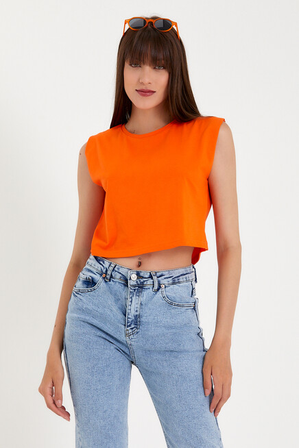Süperlife Kadın Regular Fit Crop Tişort SPR22TSK128