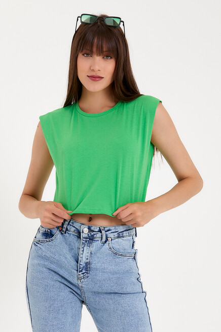 Süperlife Kadın Regular Fit Crop Tişort SPR22TSK128