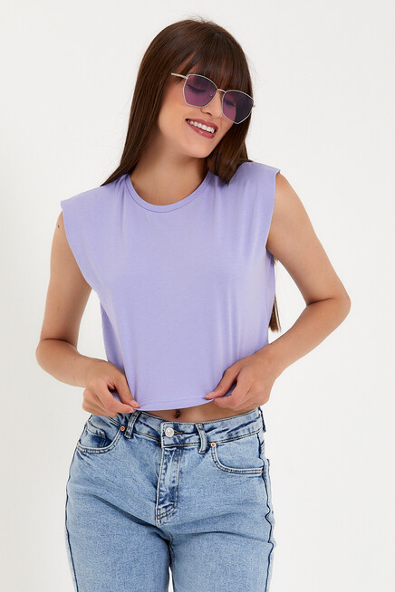 Süperlife Kadın Regular Fit Crop Tişort SPR22TSK128