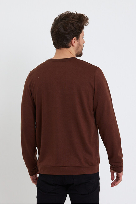 Süperlife Erkek Bisiklet Yaka Regular Fit Brooklyn Baskılı İnce Sweatshirt SPR23SW330