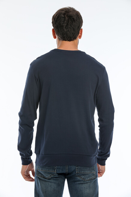 Süperlife Erkek Bisiklet Yaka Regular Fit Brooklyn Baskılı İnce Sweatshirt SPR22SW132