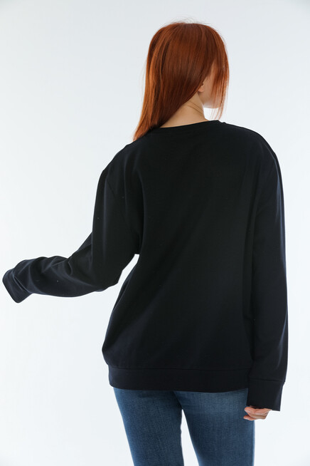 Süperlife Kadın Bisiklet Yaka Oversize Fit Brooklyn Baskılı Sweatshirt SPR22SWK030