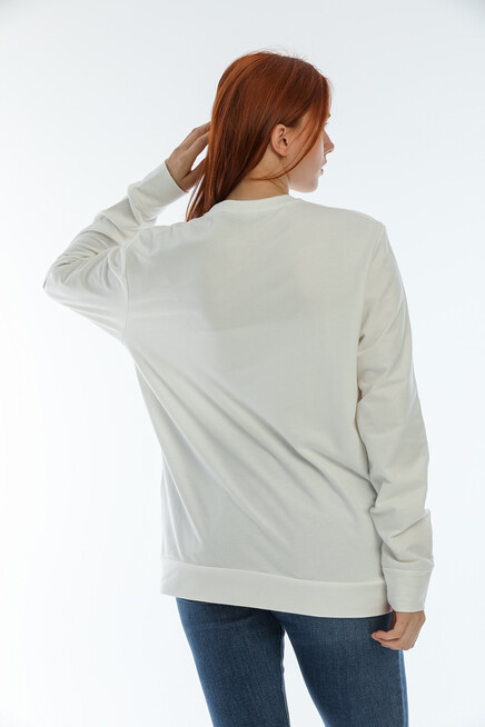 Süperlife Kadın Bisiklet Yaka Oversize Fit Brooklyn Baskılı Sweatshirt SPR22SWK030