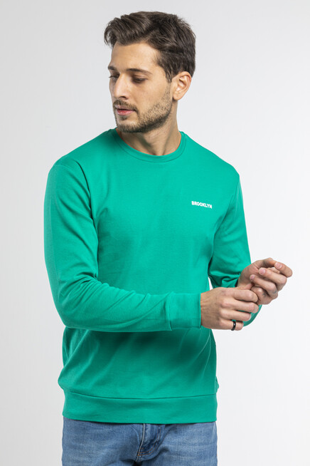 Süperlife Bisiklet Yaka Uzun Kollu Dar Kalıp İnce  Erkek Sweatshirt SPR2019K18