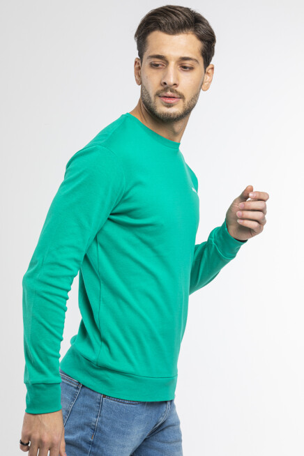 Süperlife Bisiklet Yaka Uzun Kollu Dar Kalıp İnce  Erkek Sweatshirt SPR2019K18